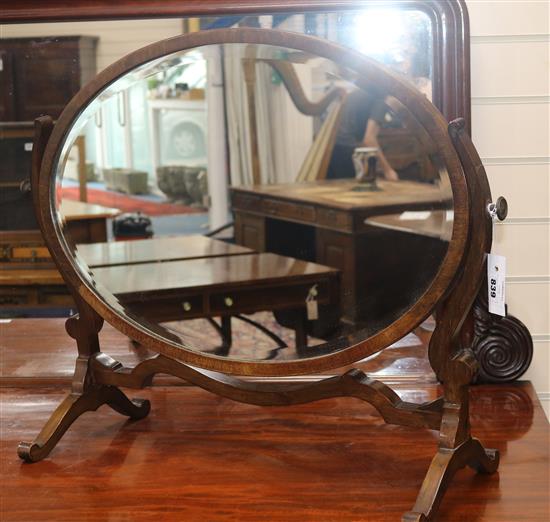 A Georgian design mahogany skeleton framed dressing mirror